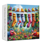 Regenbogenvogel -Sockenparty Puzzle 1000 Stücke